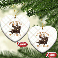 Abraham Lincoln Lifes Better With Beer Ceramic Ornament Funny American President Beer Lover