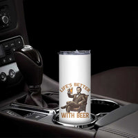 Abraham Lincoln Lifes Better With Beer Skinny Tumbler Funny American President Beer Lover