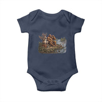 Funny Wolpertinger Bigfoot Fishing Baby Onesie Beer Drinking Cryptid Fisherman Gift