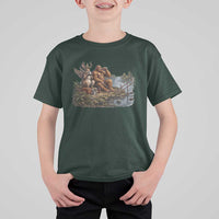 Funny Wolpertinger Bigfoot Fishing T Shirt For Kid Beer Drinking Cryptid Fisherman Gift
