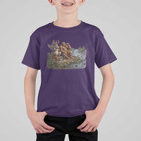 Funny Wolpertinger Bigfoot Fishing T Shirt For Kid Beer Drinking Cryptid Fisherman Gift