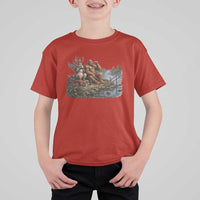 Funny Wolpertinger Bigfoot Fishing T Shirt For Kid Beer Drinking Cryptid Fisherman Gift