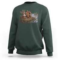 Funny Wolpertinger Bigfoot Fishing Sweatshirt Beer Drinking Cryptid Fisherman Gift