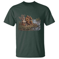 Funny Wolpertinger Bigfoot Fishing T Shirt Beer Drinking Cryptid Fisherman Gift