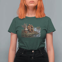Funny Wolpertinger Bigfoot Fishing T Shirt For Women Beer Drinking Cryptid Fisherman Gift