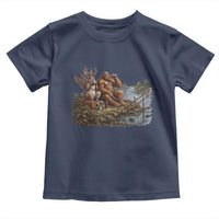Funny Wolpertinger Bigfoot Fishing Toddler T Shirt Beer Drinking Cryptid Fisherman Gift