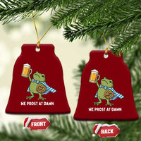 Funny Frog Oktoberfest Bavarian Beer Lover Ceramic Ornament We Prost At Dawn