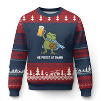 Funny Frog Oktoberfest Bavarian Beer Lover Ugly Christmas Sweater We Prost At Dawn