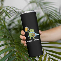 Funny Frog Oktoberfest Bavarian Beer Lover Skinny Tumbler We Prost At Dawn