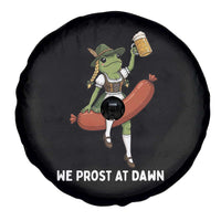 Funny Oktoberfest Frog Spare Tire Cover We Prost At Dawn Dirndl Sausage Beer Lover