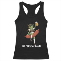 Funny Oktoberfest Frog Racerback Tank Top We Prost At Dawn Dirndl Sausage Beer Lover