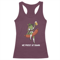 Funny Oktoberfest Frog Racerback Tank Top We Prost At Dawn Dirndl Sausage Beer Lover