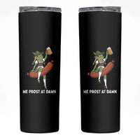 Funny Oktoberfest Frog Skinny Tumbler We Prost At Dawn Dirndl Sausage Beer Lover