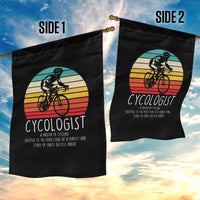 Cycologist Definition Garden Flag Vintage Bicycle Rider Cycling Gift