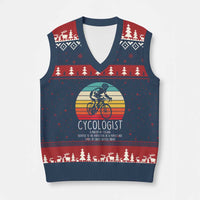 Cycologist Definition V-Neck Knit Sweater Vest Vintage Bicycle Rider Cycling Gift