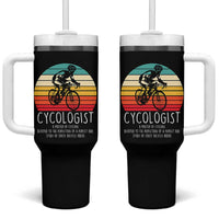 Cycologist Definition Tumbler With Handle Vintage Bicycle Rider Cycling Gift