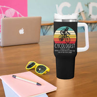 Cycologist Definition Tumbler With Handle Vintage Bicycle Rider Cycling Gift