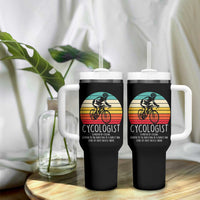 Cycologist Definition Tumbler With Handle Vintage Bicycle Rider Cycling Gift