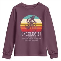 Cycologist Definition Youth Sweatshirt Vintage Bicycle Rider Cycling Gift