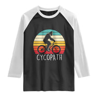 Cycopath Bigfoot Riding Bike Raglan Shirt Funny Bigfoot Cyclist Bicycle Gift