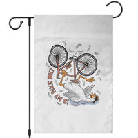 Funny Bike Crash Cycling Goose Lover Garden Flag Is My Bike OK