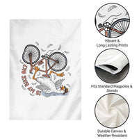 Funny Bike Crash Cycling Goose Lover Garden Flag Is My Bike OK