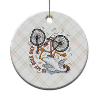Funny Bike Crash Cycling Goose Lover Ceramic Ornament Is My Bike OK