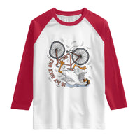 Funny Bike Crash Cycling Goose Lover Raglan Shirt Is My Bike OK