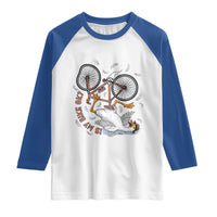 Funny Bike Crash Cycling Goose Lover Raglan Shirt Is My Bike OK