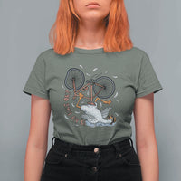 Funny Bike Crash Cycling Goose Lover T Shirt For Women Is My Bike OK
