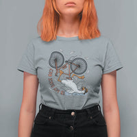 Funny Bike Crash Cycling Goose Lover T Shirt For Women Is My Bike OK