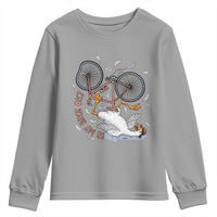 Funny Bike Crash Cycling Goose Lover Youth Sweatshirt Is My Bike OK