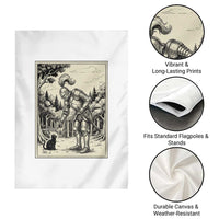 Funny Medieval Knight Boop Black Cat Garden Flag Renaissance Fantasy Cat Lover