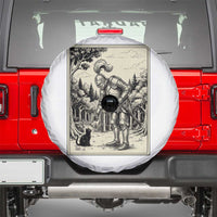 Funny Medieval Knight Boop Black Cat Spare Tire Cover Renaissance Fantasy Cat Lover