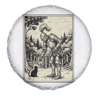 Funny Medieval Knight Boop Black Cat Spare Tire Cover Renaissance Fantasy Cat Lover