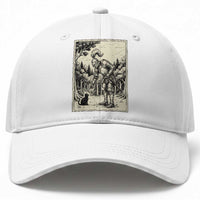 Funny Medieval Knight Boop Black Cat Baseball Cap Renaissance Fantasy Cat Lover