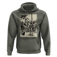 Funny Medieval Knight Boop Black Cat Hoodie Renaissance Fantasy Cat Lover