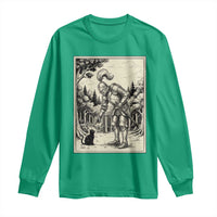Funny Medieval Knight Boop Black Cat Long Sleeve Shirt Renaissance Fantasy Cat Lover