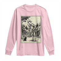 Funny Medieval Knight Boop Black Cat Long Sleeve Shirt Renaissance Fantasy Cat Lover