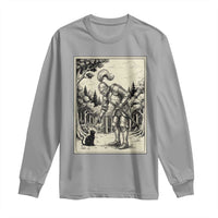 Funny Medieval Knight Boop Black Cat Long Sleeve Shirt Renaissance Fantasy Cat Lover