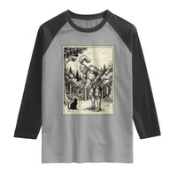 Funny Medieval Knight Boop Black Cat Raglan Shirt Renaissance Fantasy Cat Lover