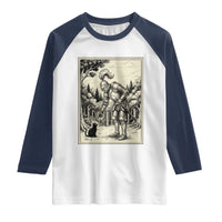 Funny Medieval Knight Boop Black Cat Raglan Shirt Renaissance Fantasy Cat Lover