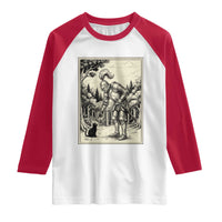 Funny Medieval Knight Boop Black Cat Raglan Shirt Renaissance Fantasy Cat Lover