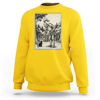 Funny Medieval Knight Boop Black Cat Sweatshirt Renaissance Fantasy Cat Lover