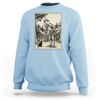 Funny Medieval Knight Boop Black Cat Sweatshirt Renaissance Fantasy Cat Lover