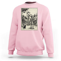 Funny Medieval Knight Boop Black Cat Sweatshirt Renaissance Fantasy Cat Lover
