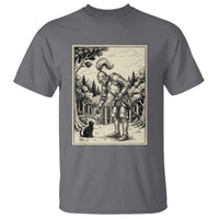 Funny Medieval Knight Boop Black Cat T Shirt Renaissance Fantasy Cat Lover