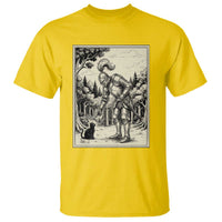 Funny Medieval Knight Boop Black Cat T Shirt Renaissance Fantasy Cat Lover