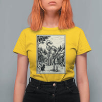 Funny Medieval Knight Boop Black Cat T Shirt For Women Renaissance Fantasy Cat Lover