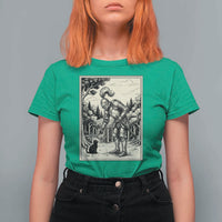 Funny Medieval Knight Boop Black Cat T Shirt For Women Renaissance Fantasy Cat Lover